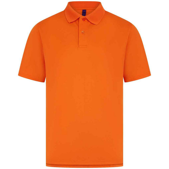 Bright Orange - Side - Henbury Mens CoolPlus Polo Shirt