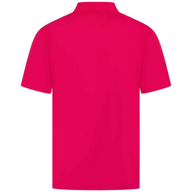 Bright Pink - Back - Henbury Mens CoolPlus Polo Shirt