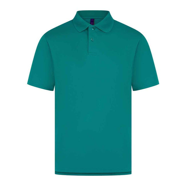 Bright Jade - Front - Henbury Mens CoolPlus Polo Shirt