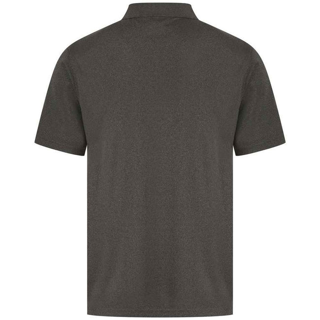 Heather Charcoal - Back - Henbury Mens CoolPlus Polo Shirt