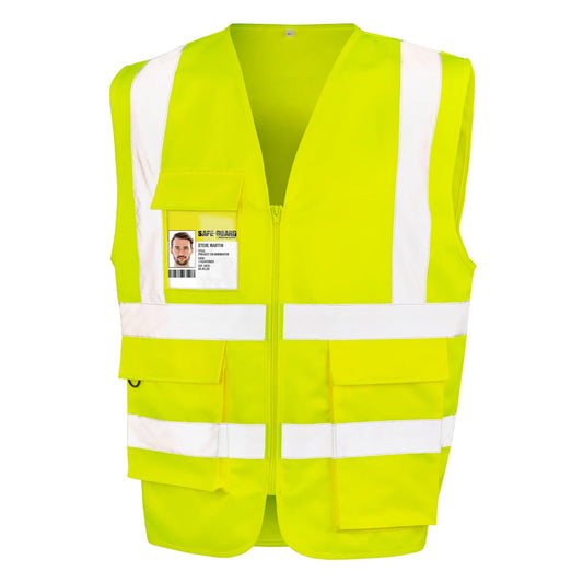 Yellow - Front - SAFE-GUARD by Result Unisex Adult Heavy Duty Security Vest