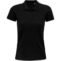 Black - Front - SOLS Womens-Ladies Planet Organic Polo Shirt