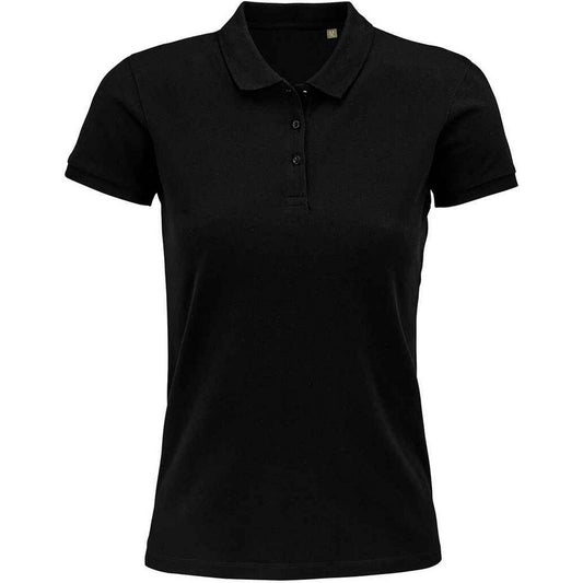 Black - Front - SOLS Womens-Ladies Planet Organic Polo Shirt