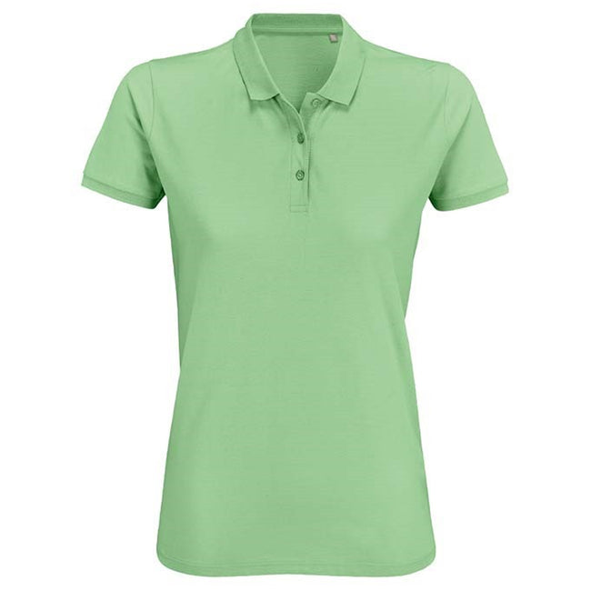 Frozen Green - Front - SOLS Womens-Ladies Planet Organic Polo Shirt