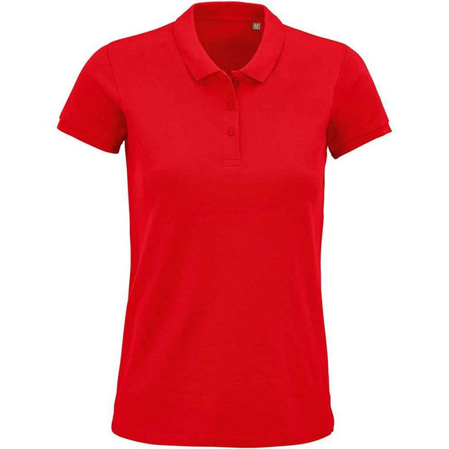 Red - Front - SOLS Womens-Ladies Planet Organic Polo Shirt