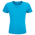 Aqua Blue - Front - SOLS Childrens-Kids Crusader Organic T-Shirt
