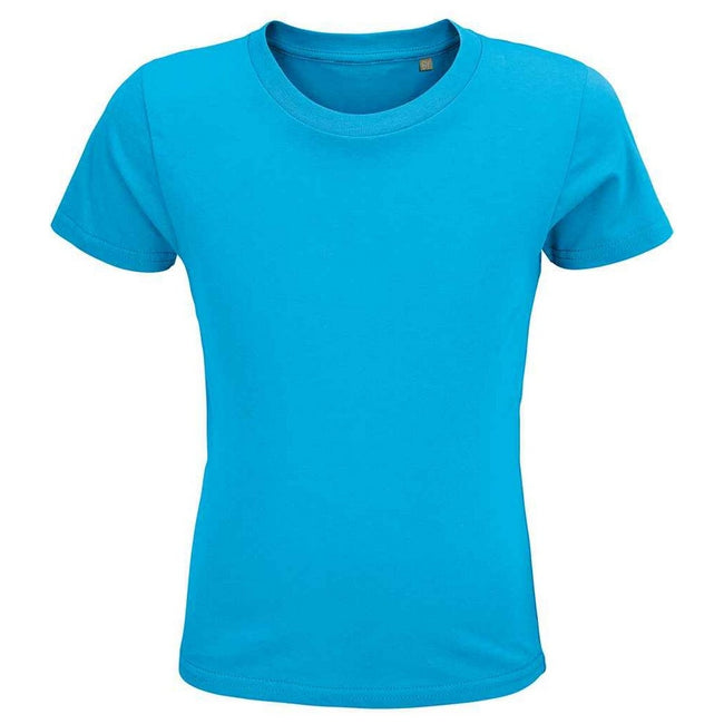 Aqua Blue - Front - SOLS Childrens-Kids Crusader Organic T-Shirt
