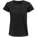 Deep Black - Front - SOLS Womens-Ladies Crusader Organic T-Shirt