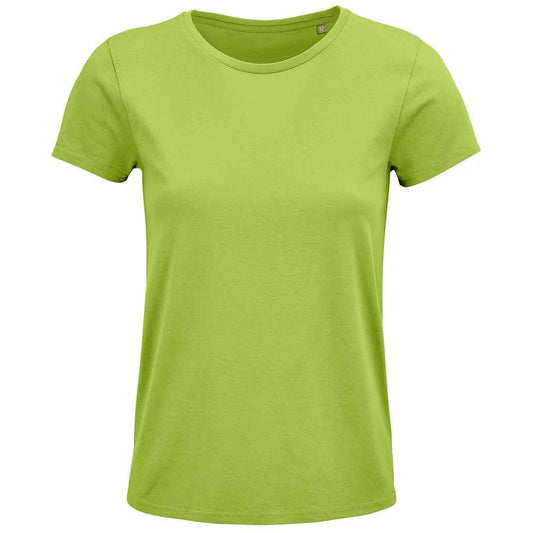 Apple Green - Front - SOLS Womens-Ladies Crusader Organic T-Shirt