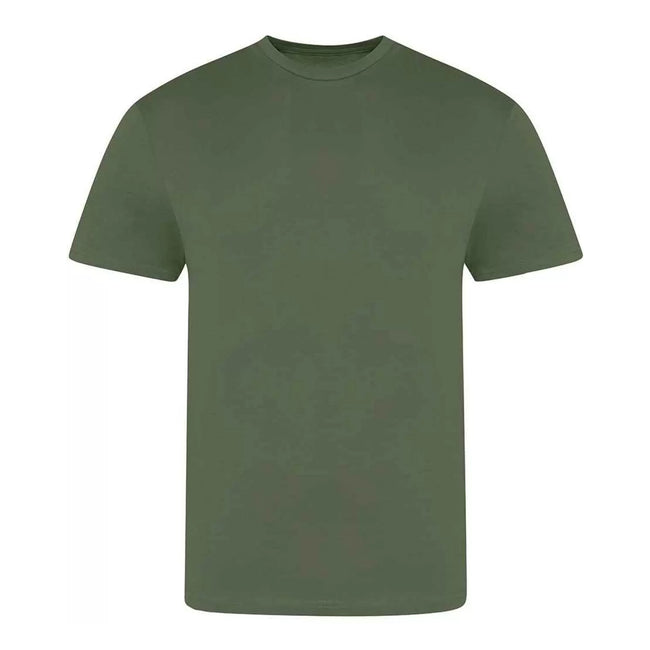 Earthy Green - Front - Awdis Unisex Adult 100 Oversized T-Shirt