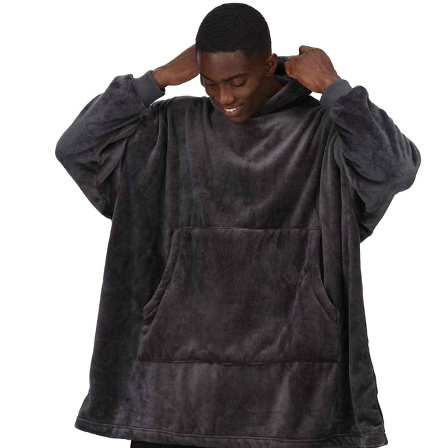 Seal Grey - Side - Regatta Unisex Adult Snuggler Fleece Oversized Hoodie