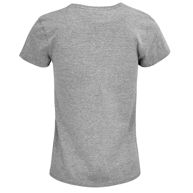 Grey - Back - SOLS Womens-Ladies Crusader Marl Organic T-Shirt