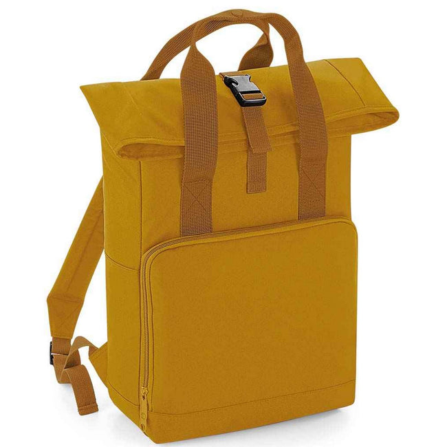 Mustard - Back - Bagbase Unisex Adult Roll Top Twin Handle Backpack