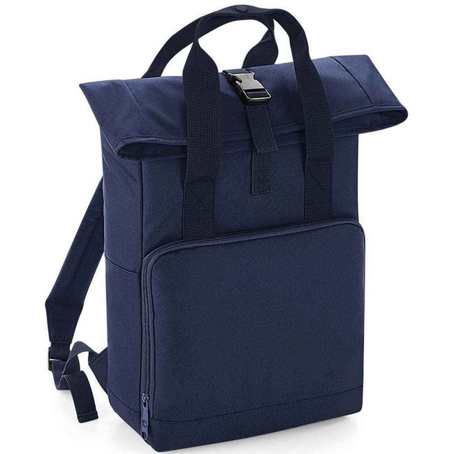 Navy Dusk - Front - Bagbase Unisex Adult Roll Top Twin Handle Backpack