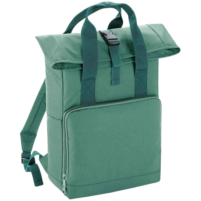 Sage Green - Front - Bagbase Unisex Adult Roll Top Twin Handle Backpack