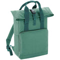 Sage Green - Front - Bagbase Unisex Adult Roll Top Twin Handle Backpack
