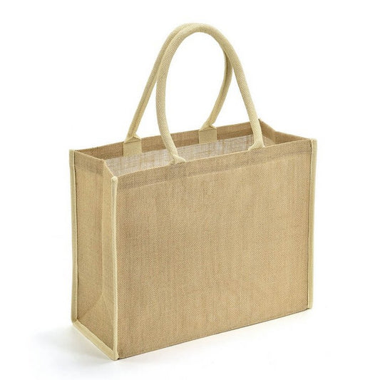 Natural-Cream - Front - Brand Lab Tipped Jute Shopper