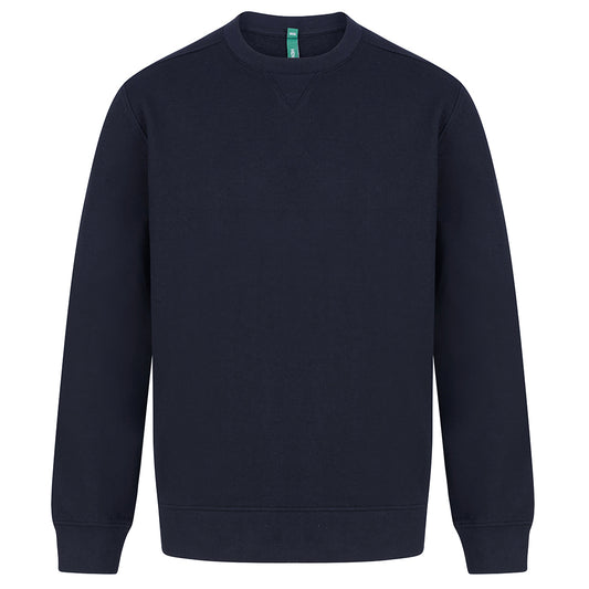 Navy - Front - Henbury Unisex Adult Sustainable Sweatshirt