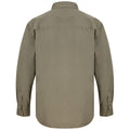 Khaki - Side - Front Row Mens Cotton Drill Overshirt
