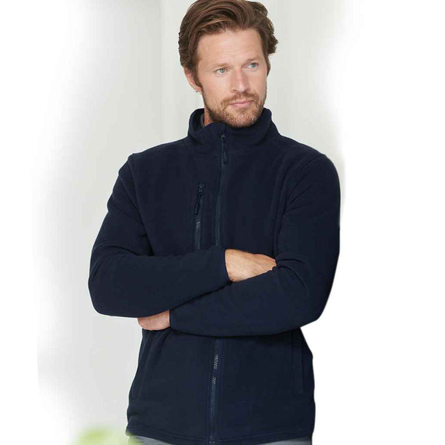 Navy - Back - Henbury Unisex Adult Recycled Polyester Fleece Jacket