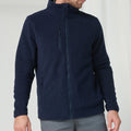 Navy - Side - Henbury Unisex Adult Recycled Polyester Fleece Jacket