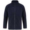 Navy - Front - Henbury Unisex Adult Recycled Polyester Fleece Jacket