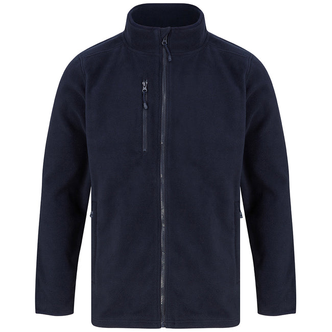 Navy - Front - Henbury Unisex Adult Recycled Polyester Fleece Jacket