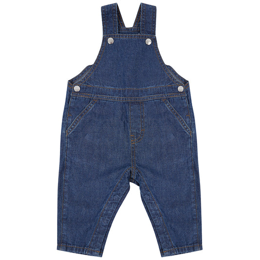 Blue - Front - Larkwood Childrens-Kids Denim Dungarees
