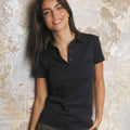 Deep Black - Back - NEOBLU Womens-Ladies Owen Piqué Polo Shirt