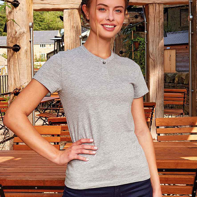 Grey - Back - Premier Womens-Ladies Comis Marl Sustainable T-Shirt