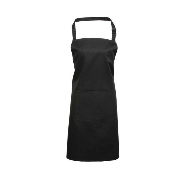 Black Denim - Front - Premier Unisex Adult Colours Pocket Full Apron