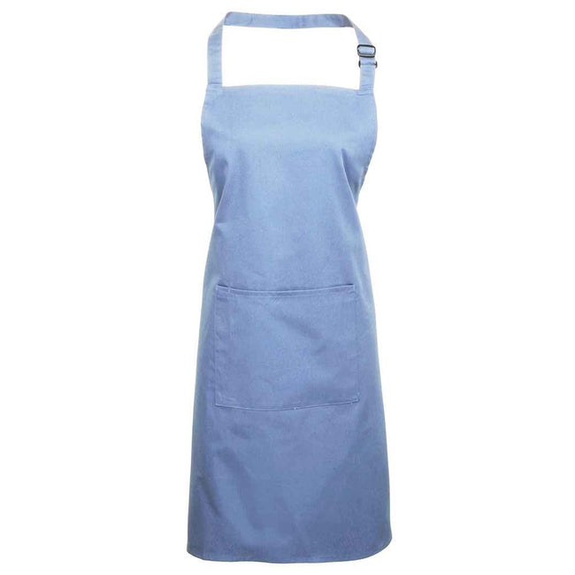 Mid Blue - Front - Premier Unisex Adult Colours Pocket Full Apron
