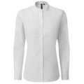 White - Front - Premier Womens-Ladies Banded Grandad Collar Formal Shirt