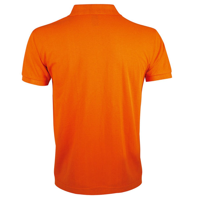 Orange - Side - SOLs Mens Prime Pique Plain Short Sleeve Polo Shirt