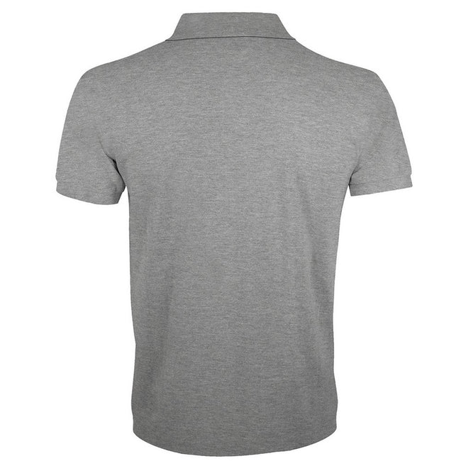 Grey Marl - Side - SOLs Mens Prime Pique Plain Short Sleeve Polo Shirt