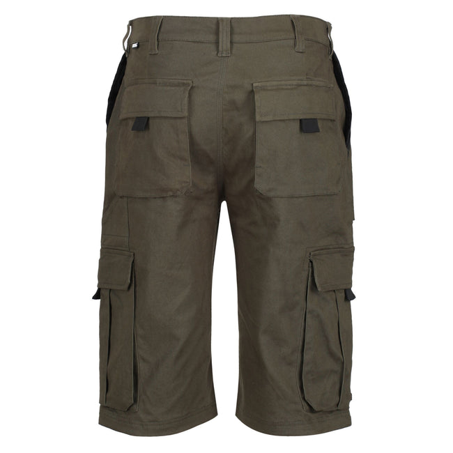 Khaki - Back - Regatta Mens Pro Utility Cargo Shorts