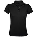 Black - Front - SOLs Womens-Ladies Prime Pique Polo Shirt