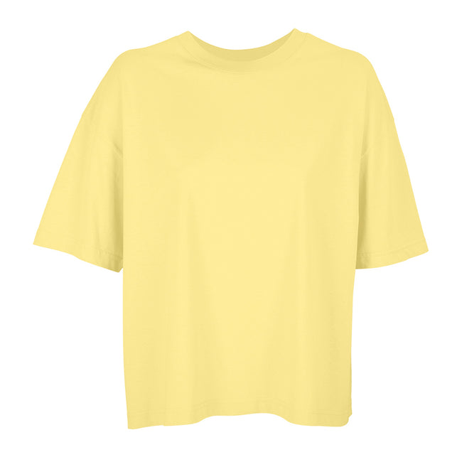 Light Yellow - Front - SOLS Womens-Ladies Boxy Organic Oversized T-Shirt