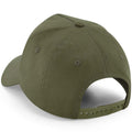 Military Green - Back - Beechfield 5 Panel Removable Patch Baseball Cap