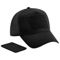 Black - Front - Beechfield 5 Panel Removable Patch Baseball Cap