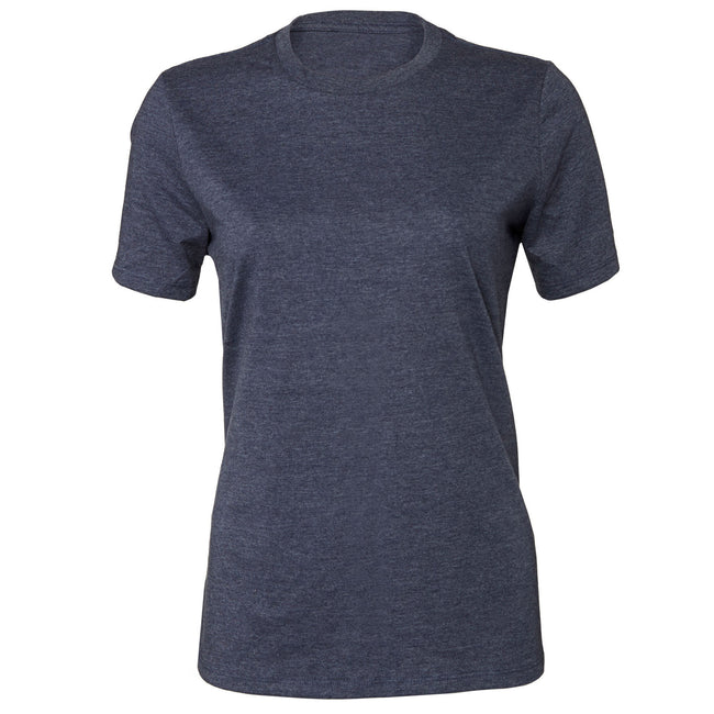 Navy - Front - Bella + Canvas Womens-Ladies Heather Relaxed Fit T-Shirt