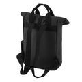Black - Back - Bagbase Unisex Adult Mini Recycled Twin Handle Backpack