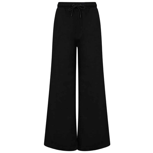 Black - Front - SF Womens-Ladies Sustainable Wide Leg Jogging Bottoms