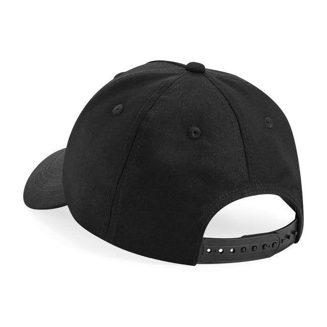 Black - Back - Beechfield Childrens-Kids Organic Cotton 5 Panel Baseball Cap