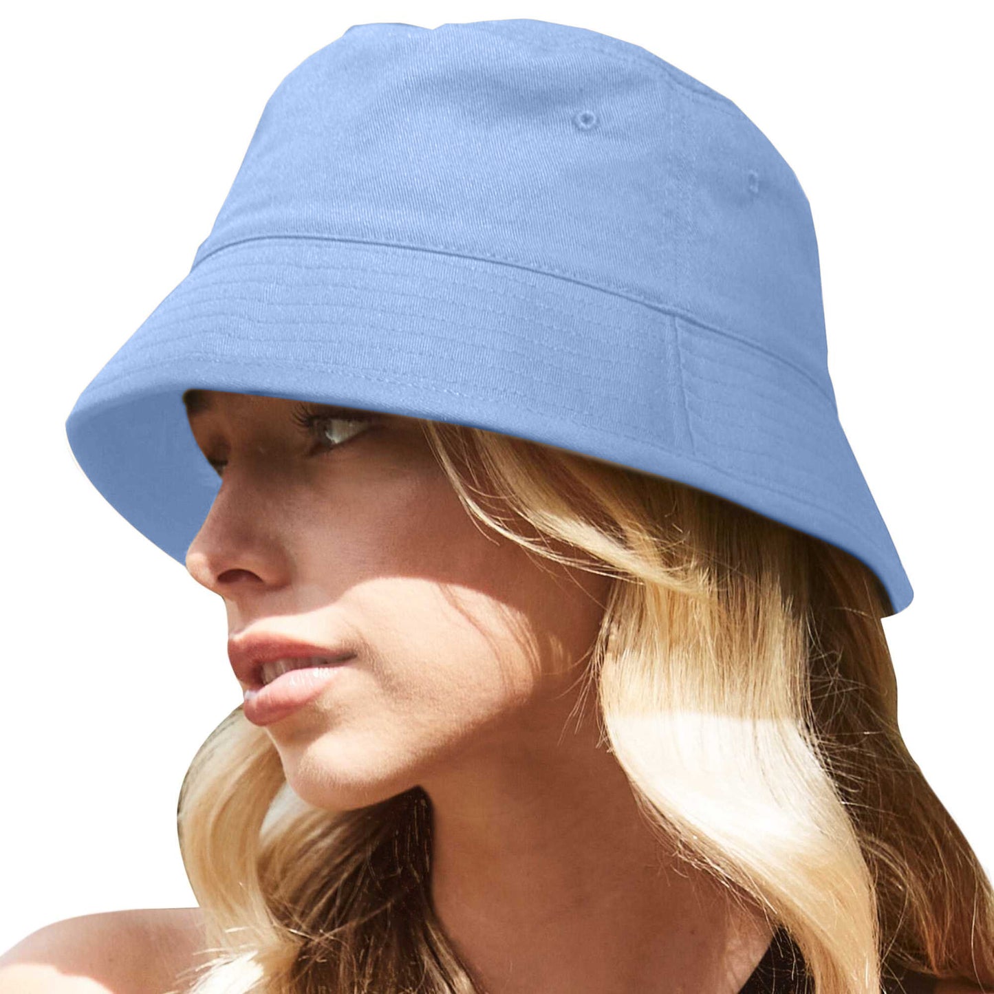 Sky Blue - Side - Beechfield Unisex Adult Organic Cotton Bucket Hat