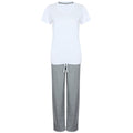White-Heather Grey - Front - Towel City Womens-Ladies Pyjama Set