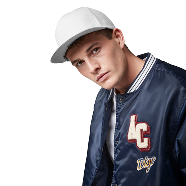 White - Back - Beechfield 5 Panel Organic Baseball Cap