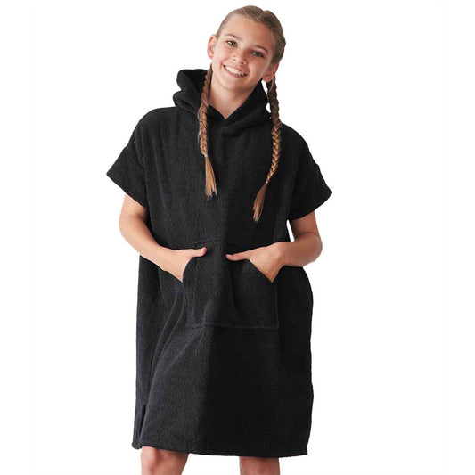 Black - Front - Towel City Childrens-Kids Hooded Towel