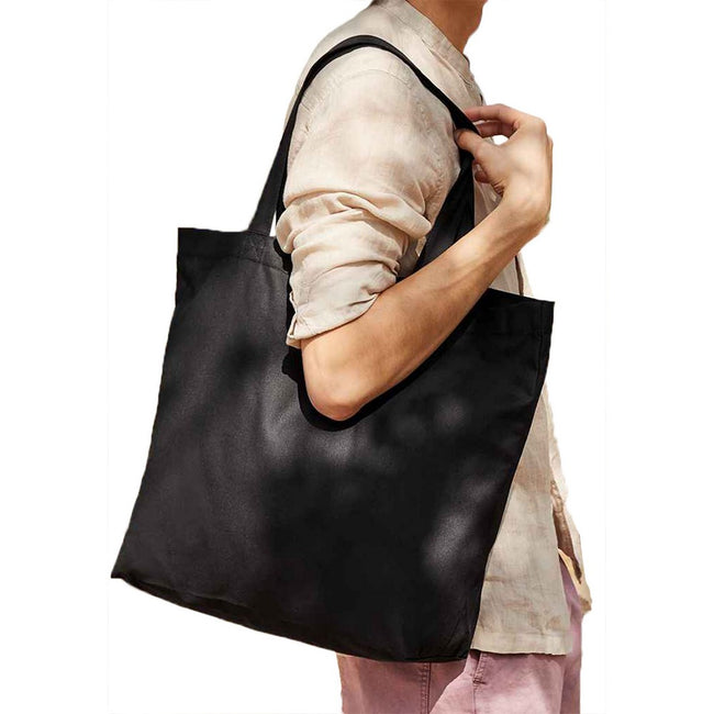 Black - Back - Westford Mill Recycled Cotton Oversized Tote Bag