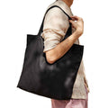 Black - Back - Westford Mill Recycled Cotton Oversized Tote Bag